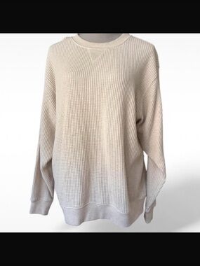 Aerie Cream Oversized Waffle Knit Sweater